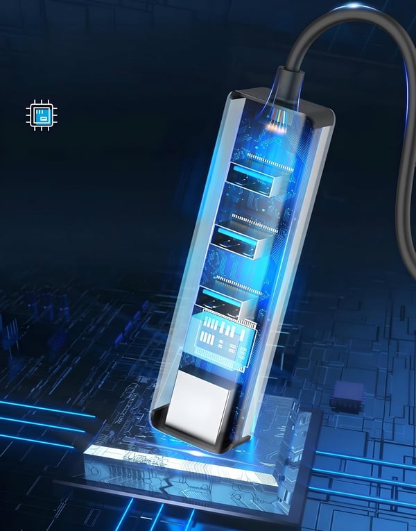 USB-C-LAN-SOVITIN + USB-HUBI RJ45 USB-VERKKOKORTTI GIGABIT USB 3.0 4in1