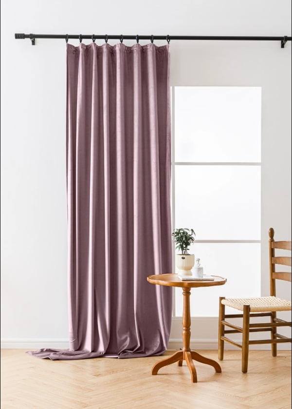 Sammetsgardin med tejp 140x270 rosa mörkling