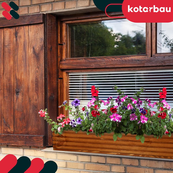 Kotarbau® Kukkaruukkulaatikko Puinen puutarhan istutuslaatikko terassille ja sisäkkeellä Tammi 64 x 20 CM