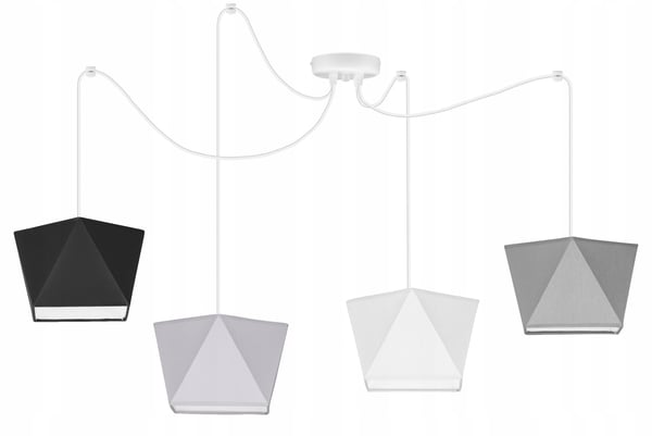 Lofthængende lampe med loftskrone og edderkopskærm