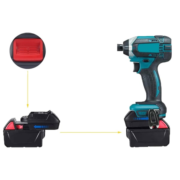 Rosfix Dewalt ja Milwaukee -sovitin Makita DM18M-akkuun