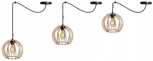 MODERN LED-TAKLAMPA I TRÄ