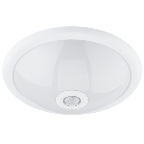 REGIS LED Loftlampe Påbygningsmonteret 2x E27 IP44 med Bevægelses- og Skumringssensor Hvid Rund 30cm LUMILED