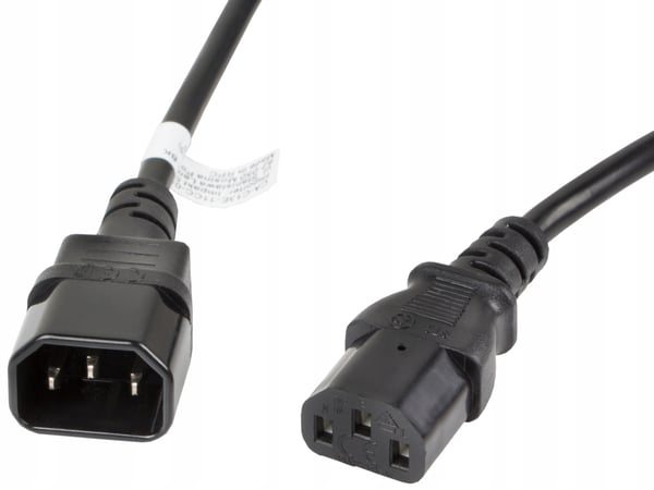 Lanberg IEC 320 C13 -> C14 3m VDE Sort strømkabel forlængerledning