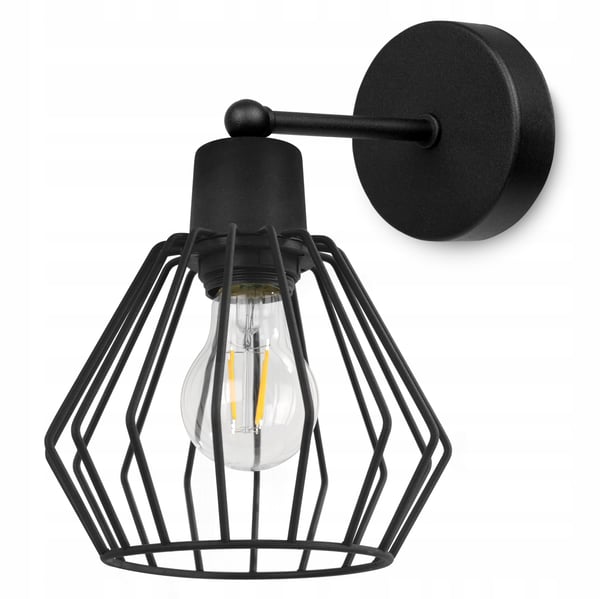 VÆGLAMPE, FIRKANTET LAMPE, METALLAMPE, TRÅD, LED