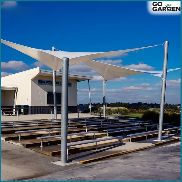 Skyggesejl solsejl hvid baldakin markise have 5x5x7m