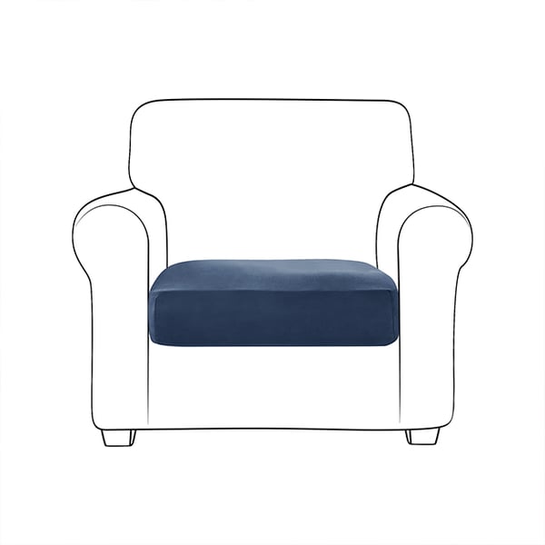 Sohvan istuinpäällinen, samettia, tummansininen 100-125cm