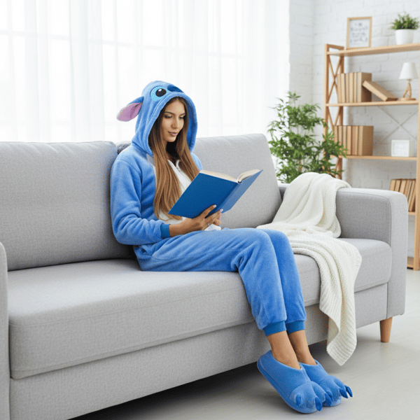 Onesie Stitch Kigurumi kostume mikrofiber varm pyjamas træningsdragt m Onesie Stitch kostume - M