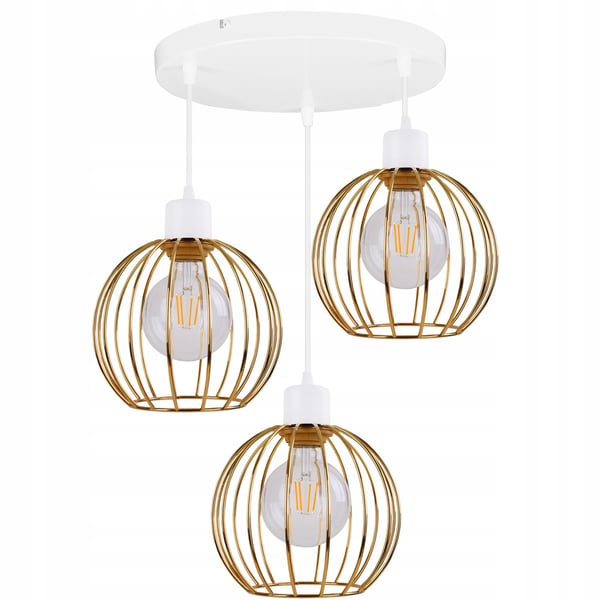 Lofthængende lampe lysekrone gylden lampeskærm loft