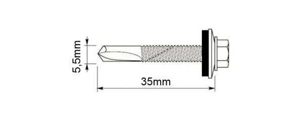 Selvskærende skruer GT12 Z14 5,5x35mm RAL 7016