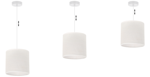 HVID JUTE HÆNGELAMPE 1 FLAD HVID LAMPESKÆRM 15CM E27