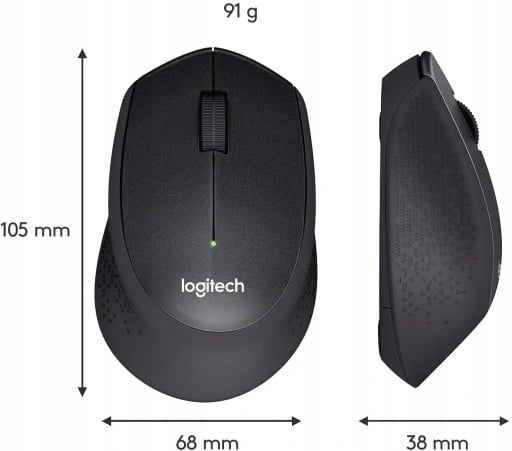 Logitech M330 Silent Plus trådløs optisk mus sort