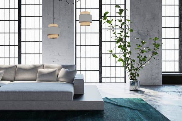 Hængende lampe, loftslysekrone, lampeskærm, boho juta