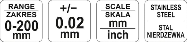 TYÖKALUMITTA 200 MM - YT-72003