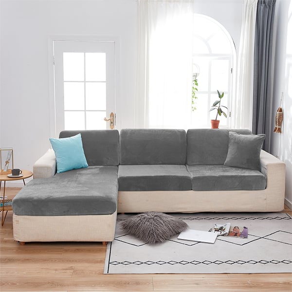 Sofaoverdrag sammet mørkegrå 100-125cm