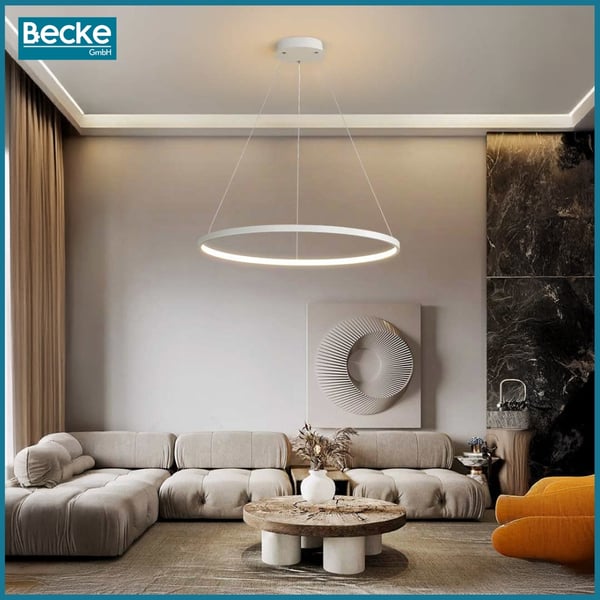 LED-ringlampa loftkökskrona skandinavisk hänglampa 110 cm neutral