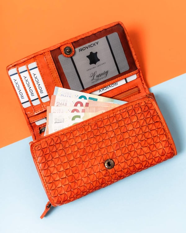 Damplånbok i läder R-N22-ZPT-7330 Orange