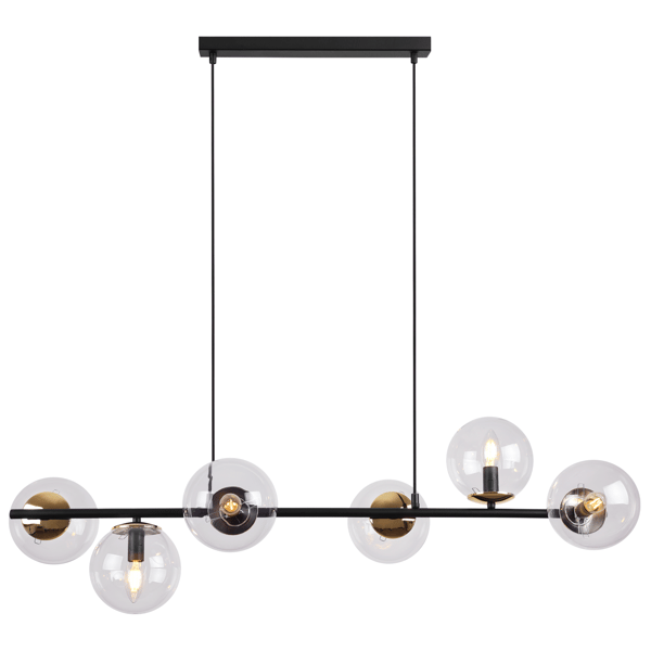 SIENA HÆNGELAMPE SORT OG GULD 6 FLAD KLAR LAMPE E14