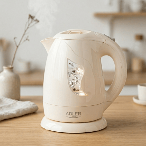 Adler elektrinen vedenkeitin 1L, moderni muotoilu, beige