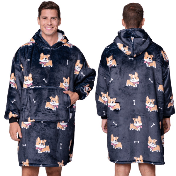 CORG filttröja stor storlek varm tjock 2in1 XXL svart lurvig