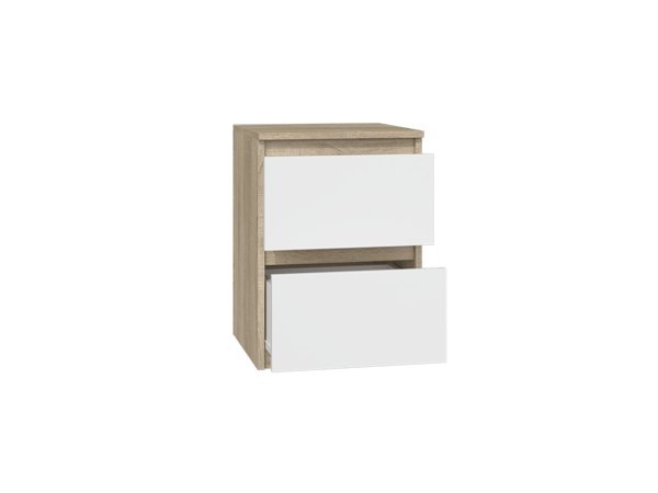 Malwa M2 sengebord, hvid, Sonoma