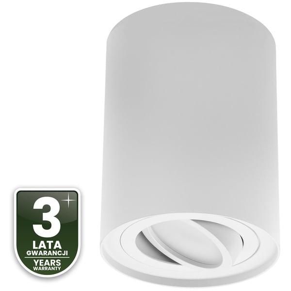 Pinta-asennettava HALOGEENI Spotputki, siirrettävä GU10, pyöreä, valkoinen, 125 mm, AMAT-XL LUMILED