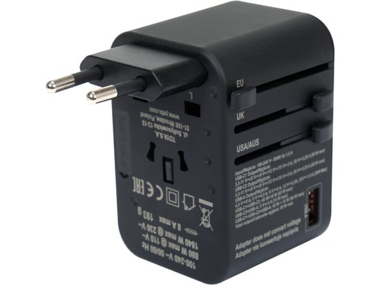 UNIVERSAL REJSEADAPTER USB-C PD 65W - YT-81303
