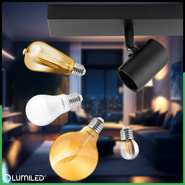 Kattovalaisin SPOT TUBA Heijastin Sähköasetus Halogeeni 4x E27 GLASA LUMILED