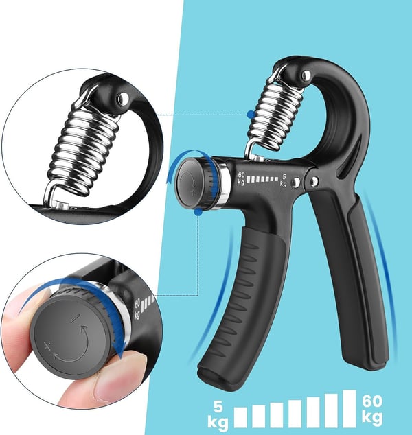 Handträningskläm med justering 5-60 kg - 2 delar