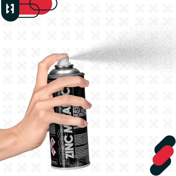 KOTARBAU® Metallisk zink spraymaling, hurtigtørrende aluminium-zink-forberedelse til galvaniserede overflader, 400 ml