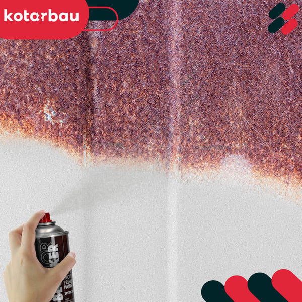KOTARBAU® Rostsprøjtemaling til metalindhegning og portaler lysegrå RAL 7035 400 ml