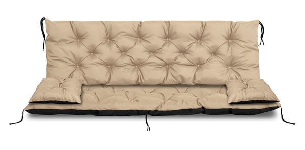 Puutarhapatja 150x60x50 cm + 2 patjaa keinulaudan vedenpitävä beige