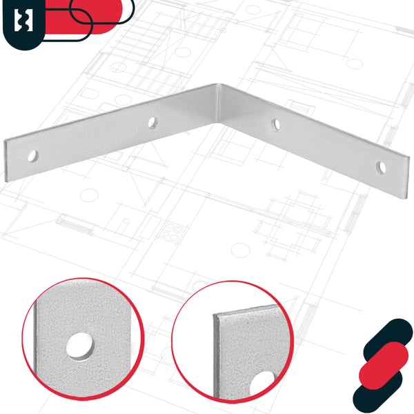 Kotarbau® Kirvesmiehen kulmaliitin ruostumatonta terästä sinkittyä 125 x 125 x 20 mm 50 kpl:n sarja