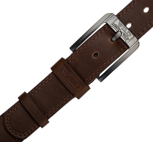 Bredt bælte PU+Læder LB-7-0-130 brun 6568