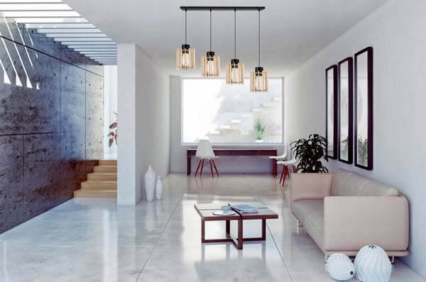 Hængende lampe, loftslysekrone, træ, LED lampeskærm