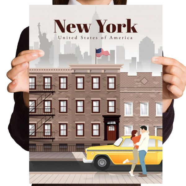 Ob_S_10 diamantmålning vykort New York 20x30 cm