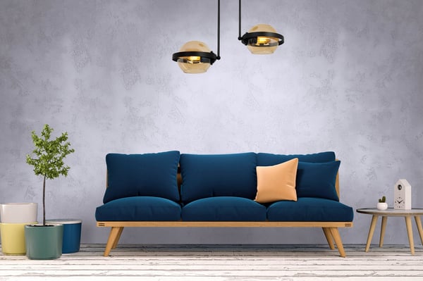 MODERNE HØJLAMPE MED HONNINGGLAS RING