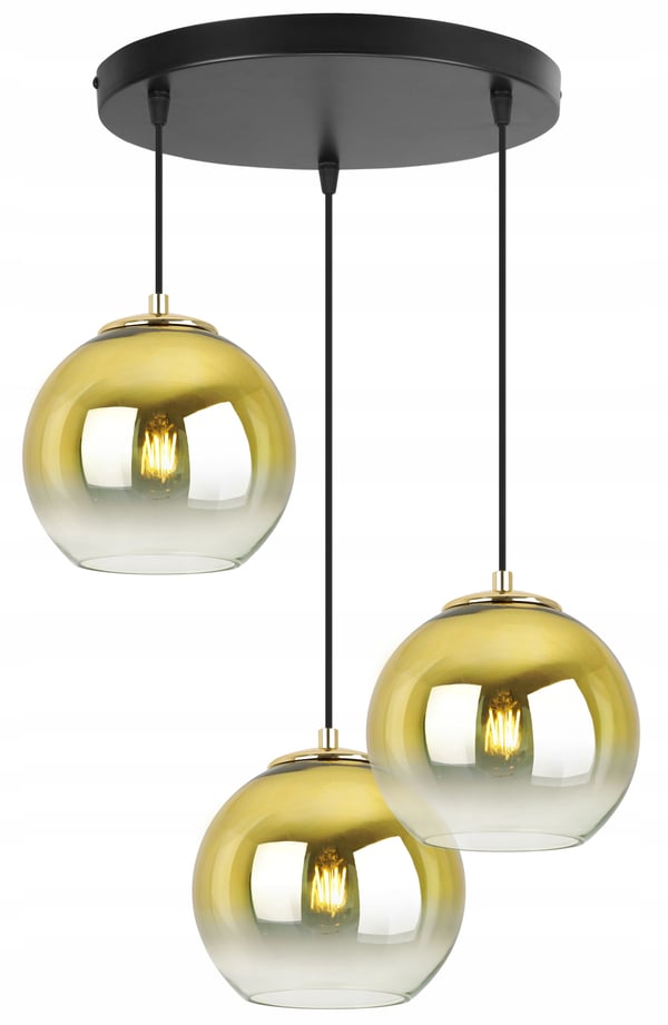 Hængende loftslampe med gylden lampeskærm 15 cm