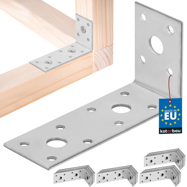 KOTARBAU® snickarvinkelkoppling rostfritt stål galvaniserad 100 x 50 x 35 mm set med 50 delar