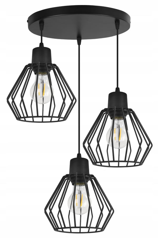 Hængelampe, loftslysekrone, trådskærm, LED