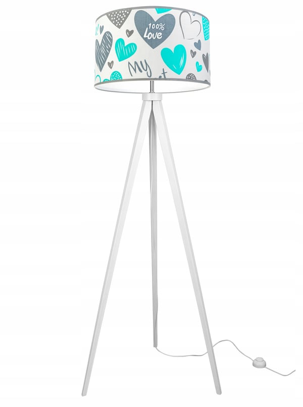 LOFT BØRNESTATIV LAMPE, LAMPESKÆRM, MØNSTER, LED