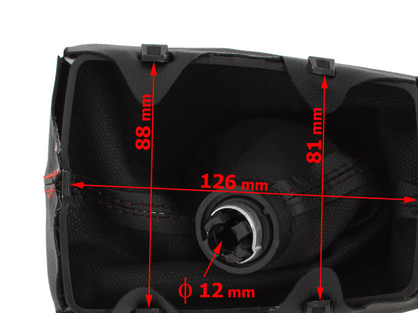 Audi A5 8T 07-16 SORT + KROM 6-GEARS GEARKNOP + SORTE GAMESKER MED RØD GEVIND