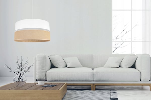 HÆNGELAMPE, LOFTKRONE, LAMPESKÆRM 45 CM, HVID
