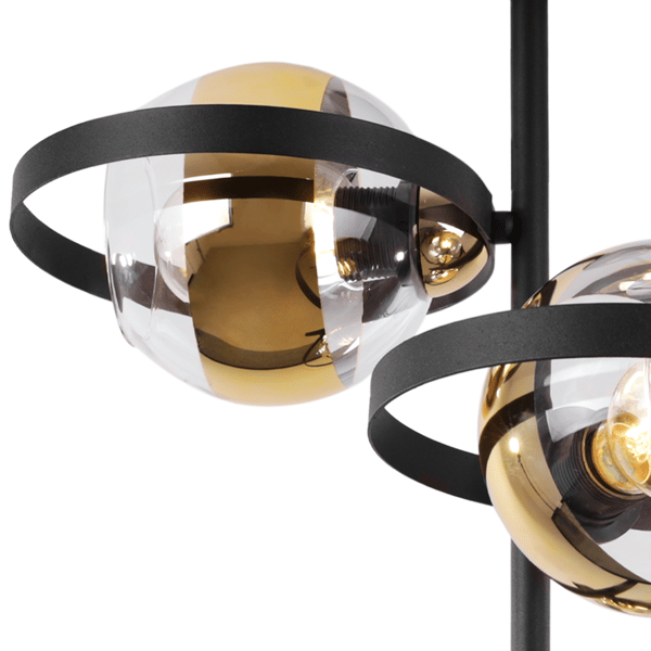RONDA LOFTLAMPE SORT OG GULD 3-PLADS GYLDEN LAMPE E27