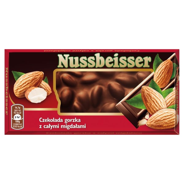 Nussbeisser Tumma suklaa kokonaisilla manteleilla 100 g