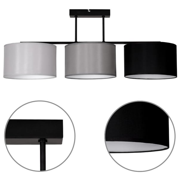 Moderne hængelampe, loftslampe, lampeskærm, 3x60W LED