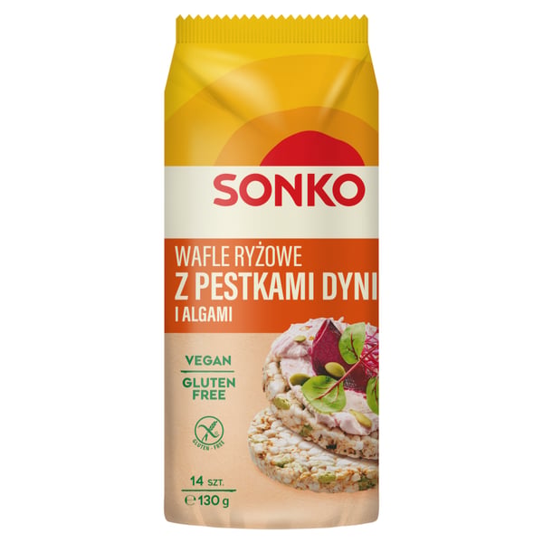 Sonko-riisivohvelit kurpitsansiemenillä ja merilevällä 130 g (14 kpl)