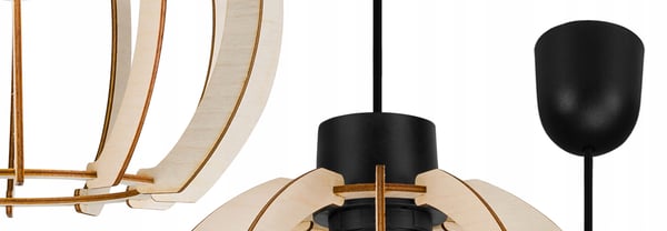 MODERN LED-TAKLAMPA I TRÄ