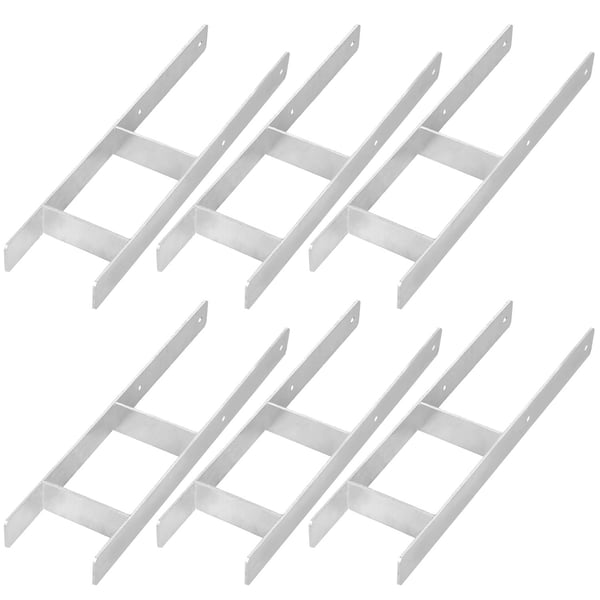 KOTARBAU® H-søjlefod til vægmontering, konsol, galvaniseret stålankre, 150 mm, 6-pak