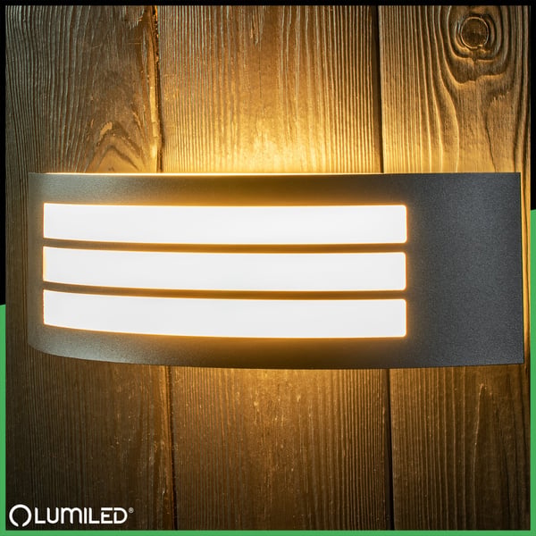Puutarhaseinävalaisin, E27, musta, IP44, Freesia Lumiled